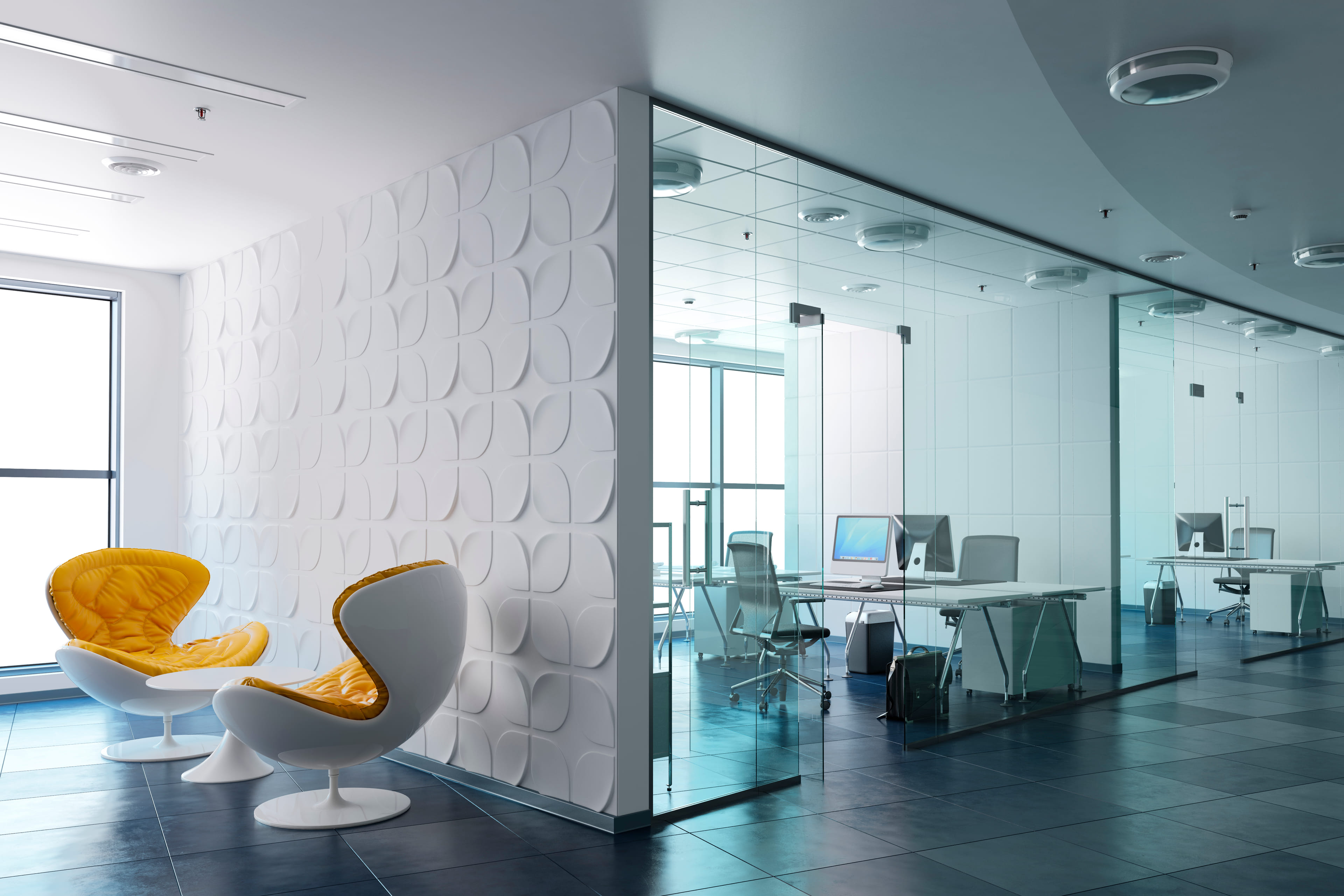 Glass office cabin design