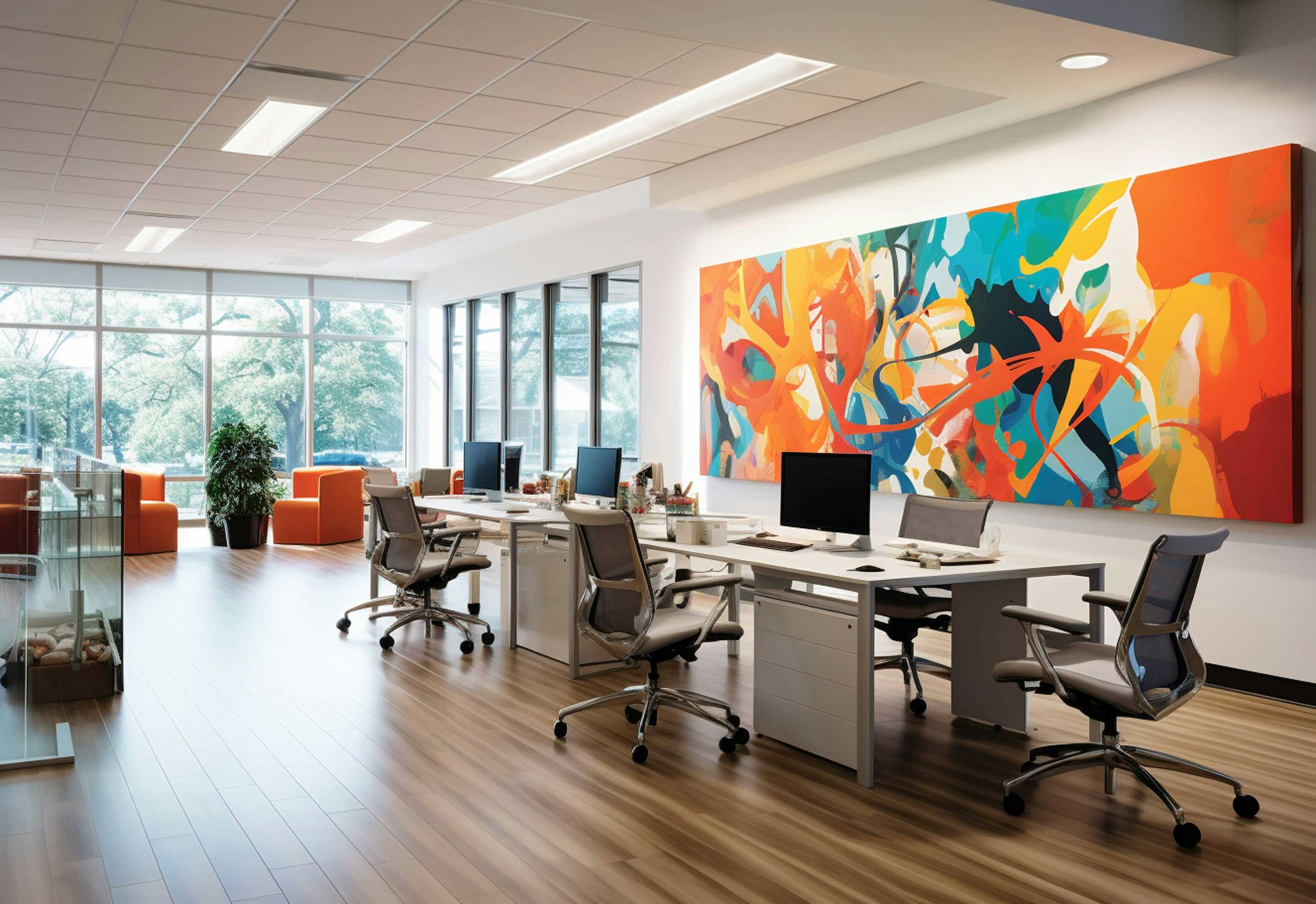 Image Showcases Vibrant Contemporary Office