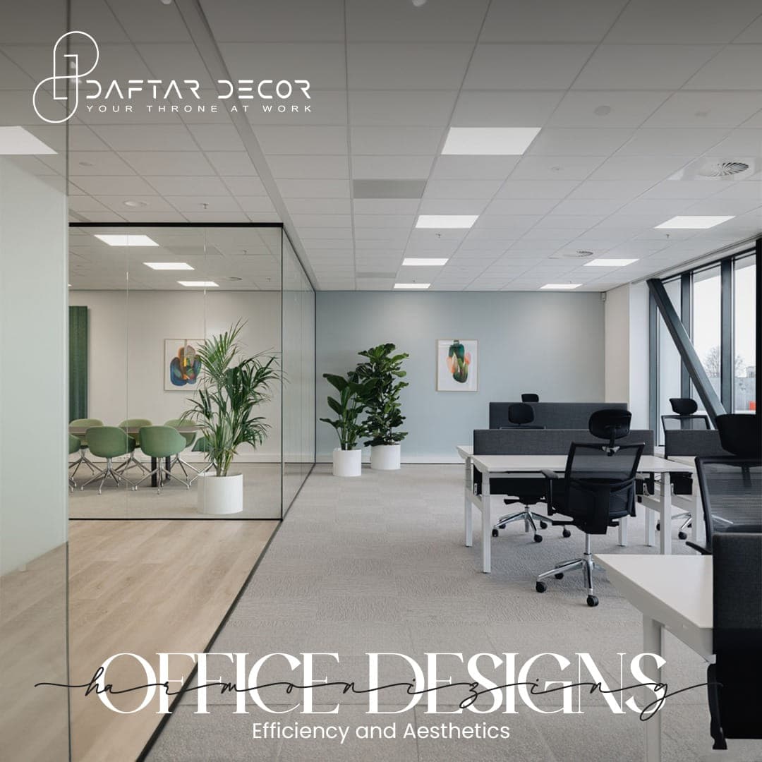 @daftardecor designs harmonize style and practicality, creating an office that inspires and motivates. From furniture selection to layout planning, we ensure every detail fits perfectly.   Check out our Website-