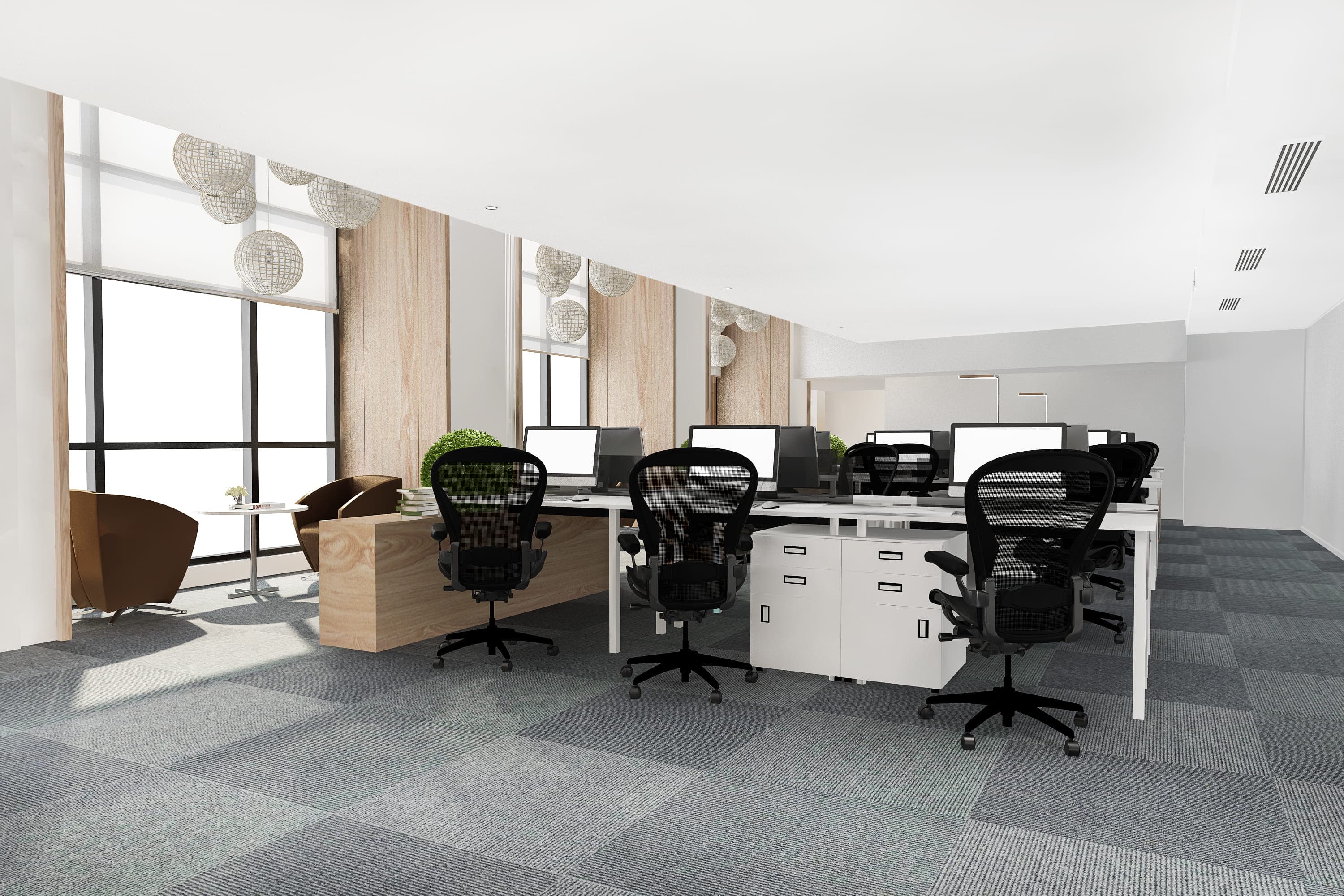 Multifunctional storage desking