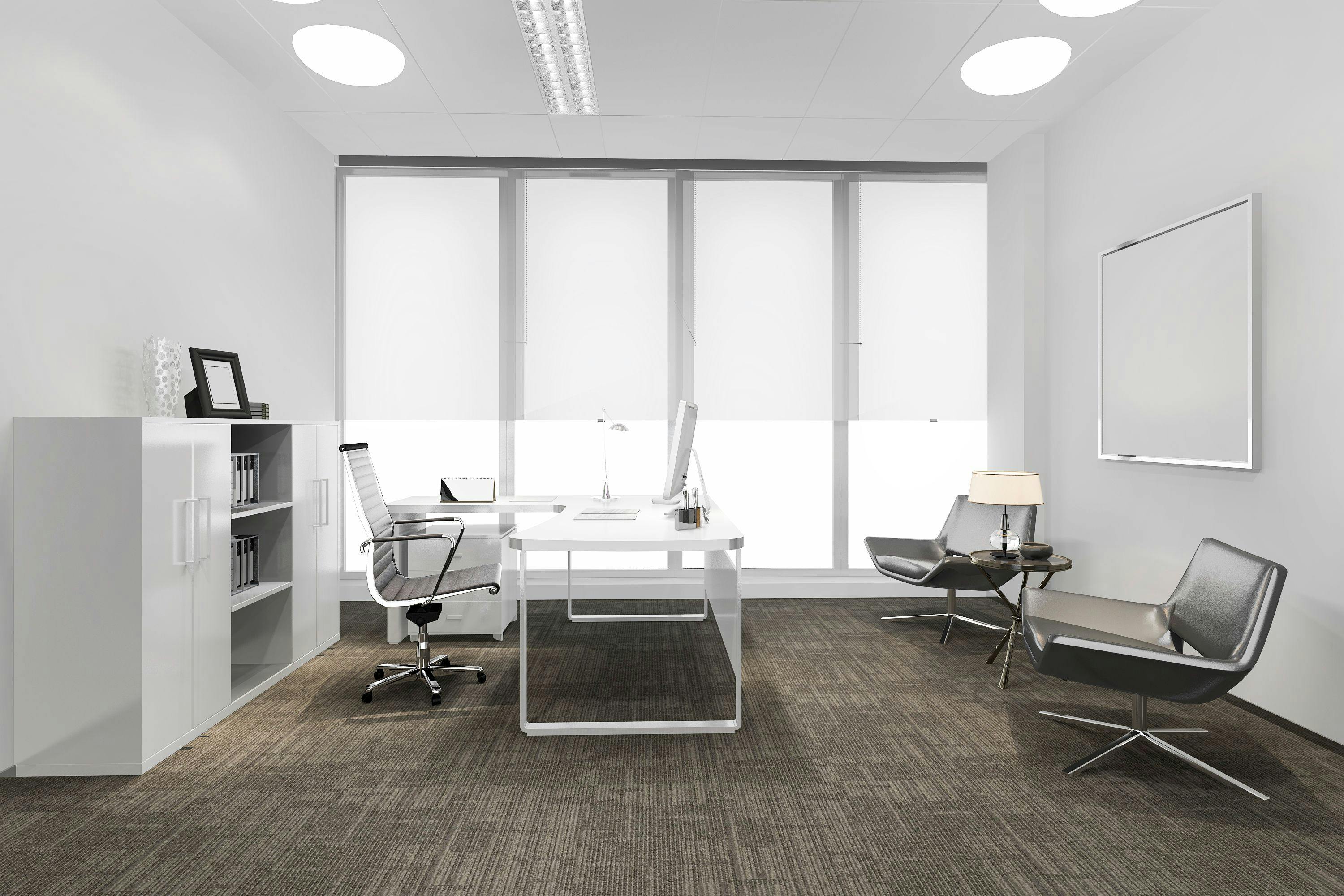 Simple white office design